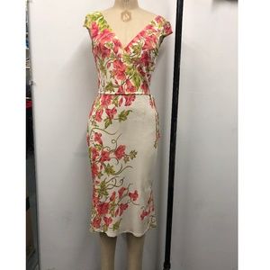 Floral Wrap Dress with Open Back